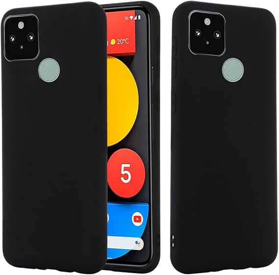 Liquid Silicone Phone Case for 5a 5g, Shockproof Full Coverage Shell with Soft Touch, Black Liquid Silicone and Microfiber Lining, Protective Phone Cover with Lanyard for Everyday
