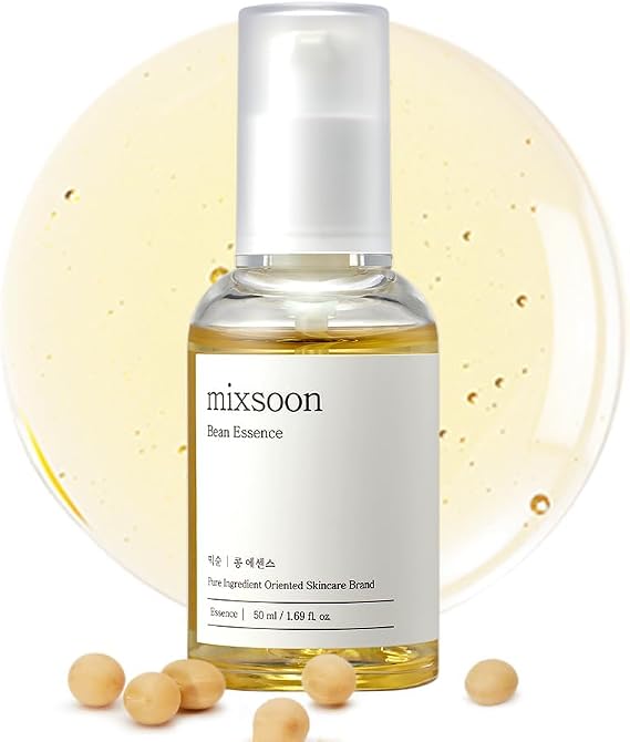 mixsoon Bean Essence - Sérum Hidratante y Exfoliante Líquido Suave 2 en 1 para Glass Skin, Extracto de Soja Fermentada para Textura Suave y Cuidado de Poros, K-Beauty, 50ml