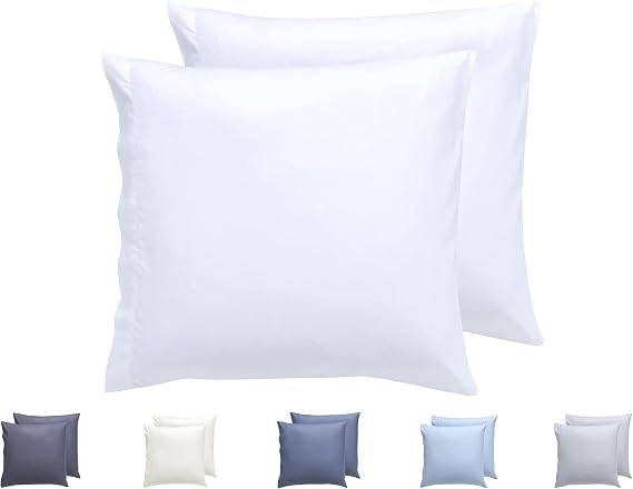 Todocama Set of 2 Pillowcases, Extra Soft Microfibre, Hypoallergenic, Set of 2 - 60 x 60 cm White