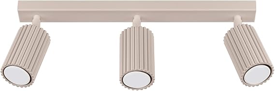 SOLLUX lighting 3 Way Spotlight Ceiling Light LED in Aluminium - Kitchen Bathroom Bedroom Living Room - 45 x 6.5 x 16.5 cm - Karbon - Taupe [Energy Class F]