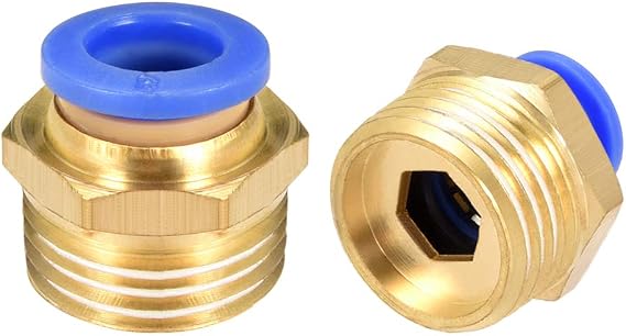 sourcing map Straight Pneumatic Push to Quick Connect Fittings G1/2 Male x 8mm Tube OD 2pcs