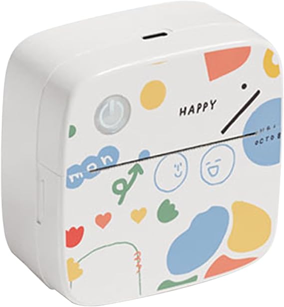Portable Thermal Printer Mini, Wireless for Photos,Notes,Travel, Office, Homework,Storage, Organizing, Study, Portable Bluetooth Mini Label Printer (Cute Printer+1 Roll)