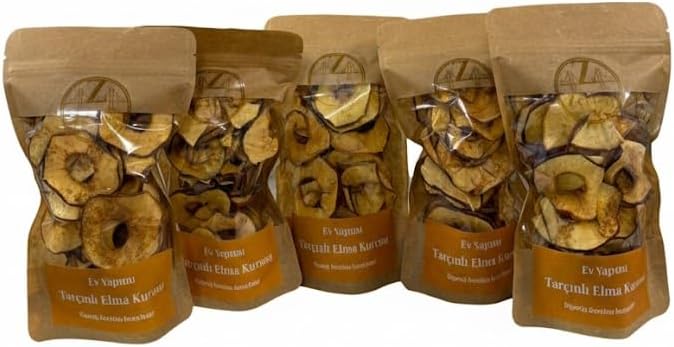 5'li Paket Tarçınlı Elma Kurusu Seti -%100 Doğal ve Çıtır (5 x 50 g)