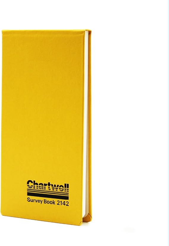 Exacompta - Ref 2142Z - Chartwell - Dimensions Casebound Survey Book - 106 x 205mm in Size, Lined Rulings, Numbered Sheets - Suitable for Use Outdoors & in Wet Conditions - Yellow