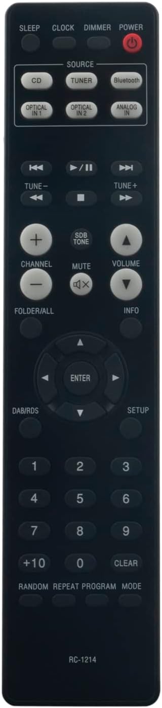 RC-1214 VINABTY Replace Infared Remote Control Fit for Denon CD Receiver RCD-M41 RCD-M41DAB RCD-M41-SP