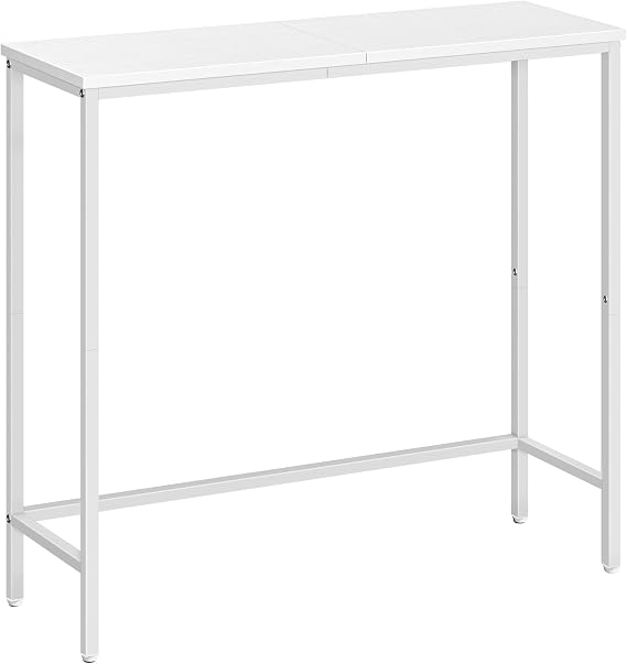 HOOBRO Console Table, Slim Console Table for Hallway, Metal Frame, Compact Display Table, Sofa Table for Small Spaces, Entryway, Living Room, Sturdy, Metal Frame, White EWW75XG01