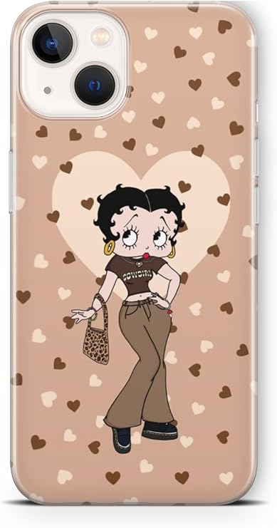 Multitronic iPhone 13 Uyumlu Betty Boop Tasarım Baskılı Şeffaf Kılıf, strlght13i131