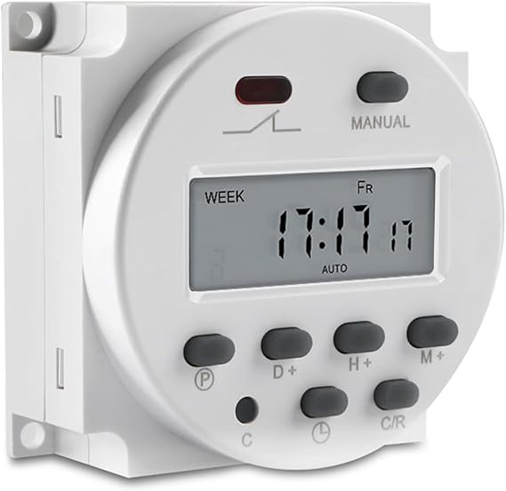 Dijital LCD Zamanlayıcı Programlanabilir CN101A DC 12V Sıvı Kristal Ekran Dijital LCD Güç Haftalık Zamanlayıcı Röle Anahtarı Kontrolü Su Geçirmez Kapaklı Beyaz