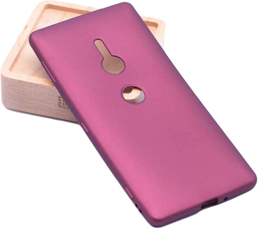 Aksesuarcim Sony Xperia XZ2 ile Uyumlu Kılıfı Silikon Pastel Renkli Mat Esnek İnce Kapak Prem Mürdüm