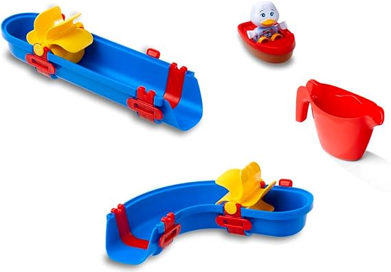 AquaPlay Sploshy Cascade Bath Toy - Water Toy for Children from 1.5 Years - Toy Waterway with Slide & Boat Including Suction Cups for Bathtub etc.