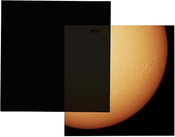 Absolute Eclipse Solar Filter for Telescope, Binoculars and Camera | DIY Solar Film for Eclipse, Spots and Sun Photography | OD 5.6 | ISO 12312-2 Tested | 150 x 150 mm