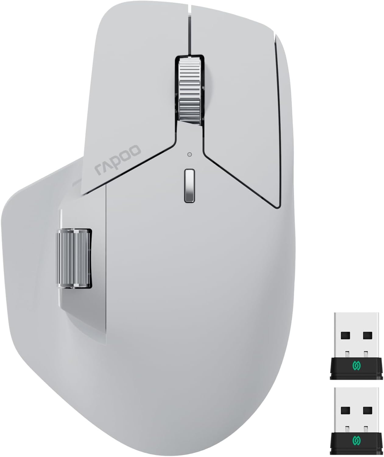RAPOO MT760 PRO Wireless Mouse, NearLink  Bluetooth 5.0 Multi-Device, 12K DPI, 2K Polling, Ergo for Work & Gaming, 11 Programmable Buttons, On-Board Memory, Quiet Clicks, USB-C, 120 Days Battery Life