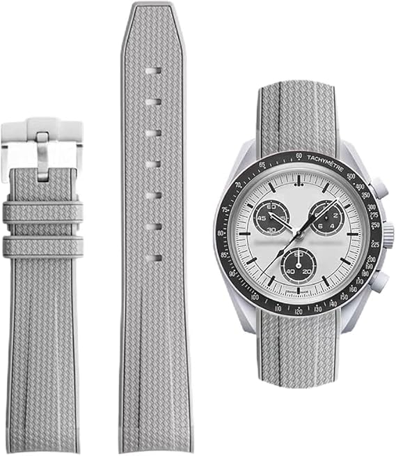 Watch Strap for 20 mm Omega x Swatch MoonSwatch Rolex Watch Silicone Men with Stainless Steel Folding Clasp Replacement Strap Original Bracelet Omega x Swatch MoonSwatch Speedmaster