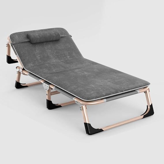 Folding Reclining,Reclining Zero-Gravity Recliner, Deck Chairs, Sunbeds, Garden Chairs, Camping Chairs-Navy+Crystal Pad