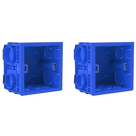 Junction Box 2 Pack 86 Type Switch Socket Universal Mounting Box Internal Cassette Wall Mounted Switch Socket Cassette Hidden Concealed Mounting Box for Electrical Projects (Blue)