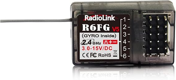 RadioLink Genuine Product Certified with Technical Approval Seal R6FG Receiver Series Remote Control Car Transmitter RC4GS / RC6GS / RC8X RadioLink Transmitter Receiver 2.4GHz 6ch with Gyro