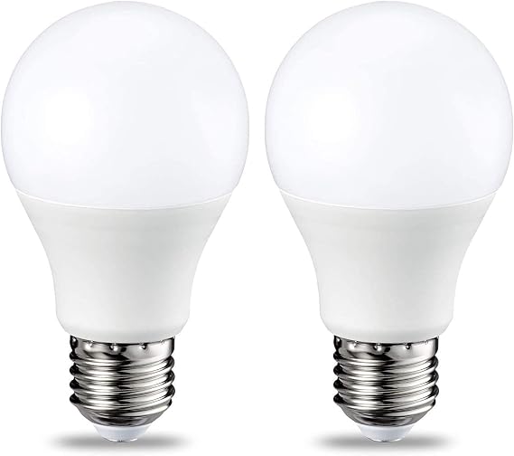 Amazon Basics LED E27 Edison Screw Bulb, 8.5 W (Equivalent to 60W), CRI80, Warm White, Dimmable - Pack of 2 [Energy Class F]