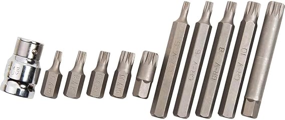 Blue Spot Tools 1515 Spline Bit Set, 11 Piece, Silver, Set of 11