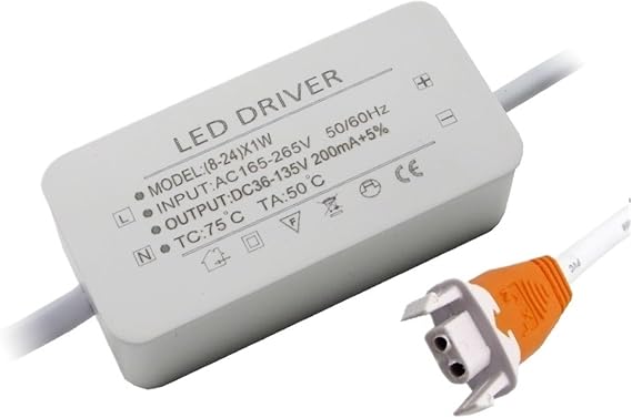 Led Flat Panel Light Driver Power Supply 38W48W60W Direct Light Flat Panel Light Driver Driver Constant Current Ballast(8 24w Big Pin Male Plug)