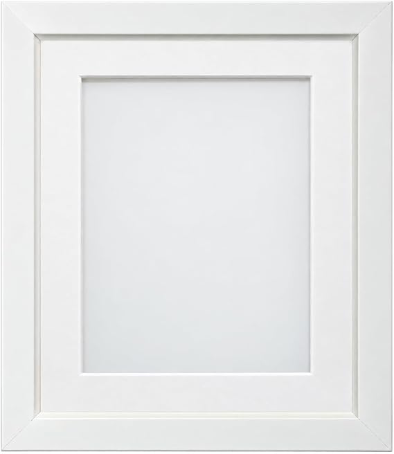 Frame Company Ainsworth Range White 12x10 inch Picture Photo Frame with White Mount for Image 10x8 inch * Choice of Sizes* Fitted with Real Glass