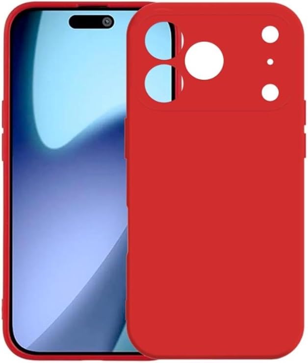 iPhone 17 Pro Max Uyumlu, İçi Kadife Kaplı, Dışı Yumuşak Dokulu, Lüx Lansman Telefon Kılıfı, Kırmızı
