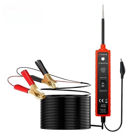 MEETOZ Circuit Tester, 6-24VDC Power Circuit Probe Kit, Car Fuse Tester with LED Light, Short Circuit Tester, Voltage Tester, Polarity Identify, Test Light, Component Activation