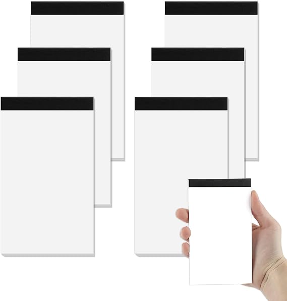 Hopton 6 Pack A7 Notepads, Small Notebooks Pocket Size, Blank Mini Note Pad