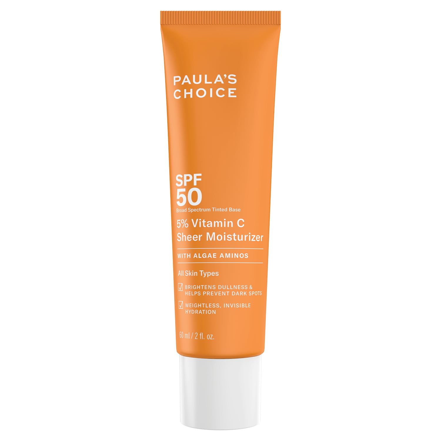 Paulas Choice 5% Vitamin C Day Cream SPF 50 - Face Sun Cream Strengths Hydrates & Brings the Skin - Protects Against Sun Damage - with Three Types of Vitamin C - All Skin Types - 60 ml