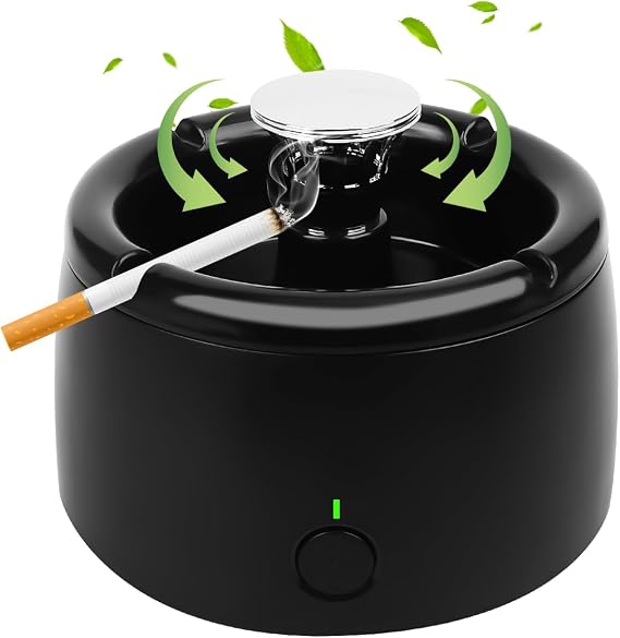 Smoke Removing Ashtray, Clean Air for Home, Outdoor Ashtrays Air Purifiers for Smokers, Smokeless Ashtray Indoor