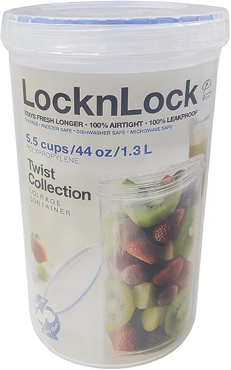 LocknLock Twist Round 1.3L Airtight Food Storage Container with Screw Top