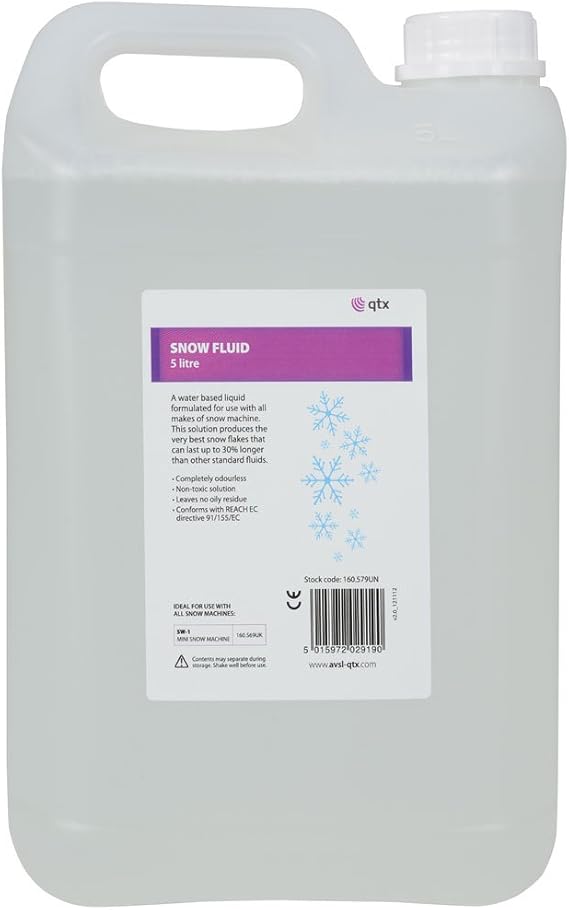 QTX Snow Fluid Suitable For Any Snow Machine Odour Free With No Oily Residue 5 Litre