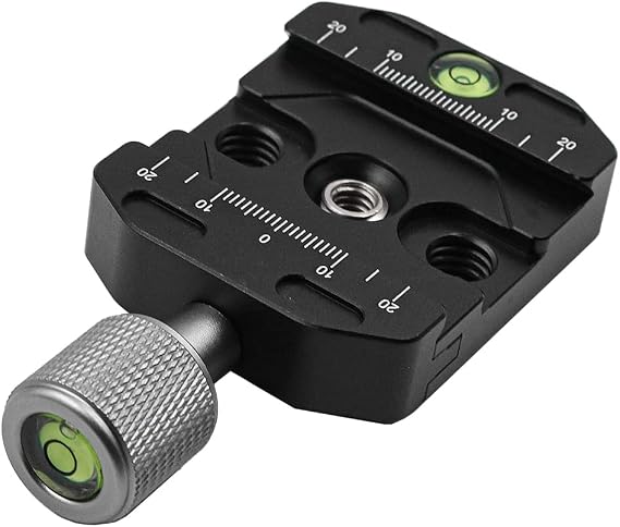 WANGCL 50 mm Quick Release Plate Clamp for Arca Swiss Universal Metal Tripod Head Quick Release Plate Clamp with Spirit Level