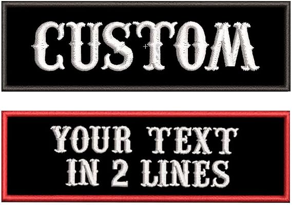 2pc Embroidery Morale Patch - Customizable Text, Personalized Army Patches for Clothes, Jackets, Backpacks, Hats - Hook Fasteners/Iron on