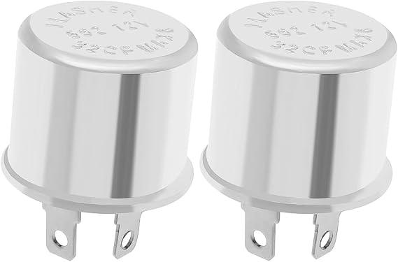 2PCS 2 Pin Flasher Units Relay 12V 15A 100W for Fixing Flashing Turn Signal Cars Motorcycle Vans Older Lorry Trucks