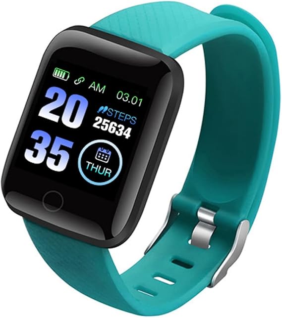 Smart Watch Bluetooth Smart Bracelet 116plus Phone Fitness Watch Waterproof Blood Pressure Tests for Men Women Green