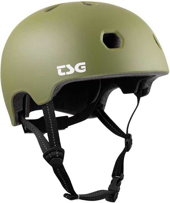 TSG Meta Solid Colour Bicycle Helmet Olive L/XL_55 Unisex Children's