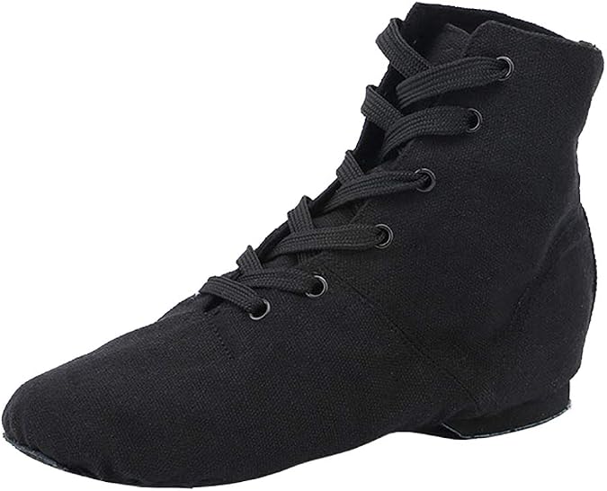 missfiona Jazz Boots Dance Shoes for Women Lace up Flat