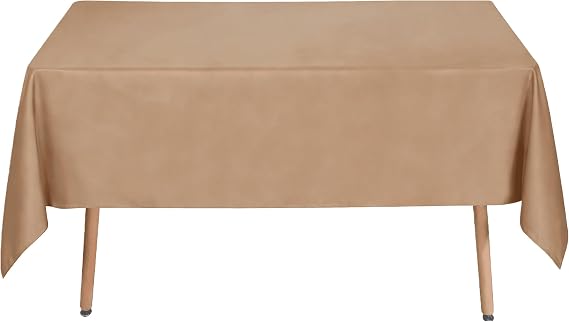 Rectangle Tablecloth 95 x 190 cm Wipe Clean Machine Washable Table Cloth Easy Clean up for Parties, Weddings and Festivals, Camel