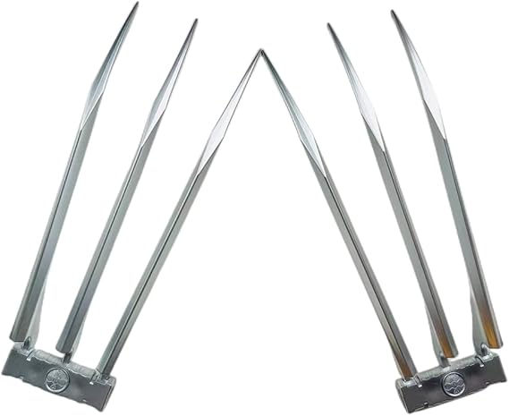 damdos Halloween Props for X Man Wolverine Claws ABS Plastics 1Pair Claws Wolf Paws Halloween Custume Cosplay 2Pcs Sets Sliver, Sliver, 24.5 cm