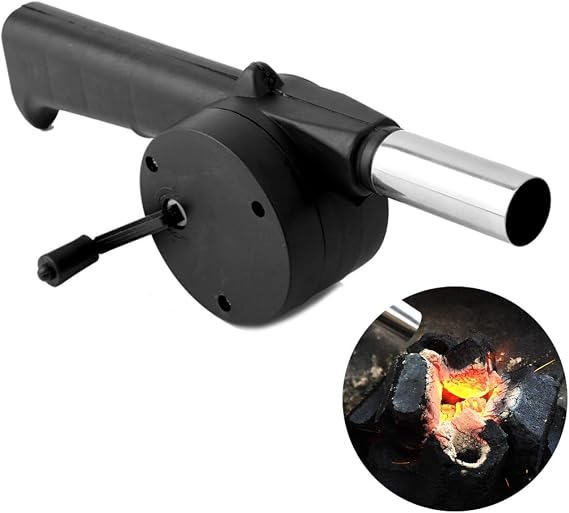 Barbecue BBQ Blower, Power Blower, Manual Blower, Air Blower, Charcoal Fire, BBQ, Camping, Air Pump, Hand Crank, BBQ, Outdoors, Portable, Outdoor Equipment, No Batteries Required