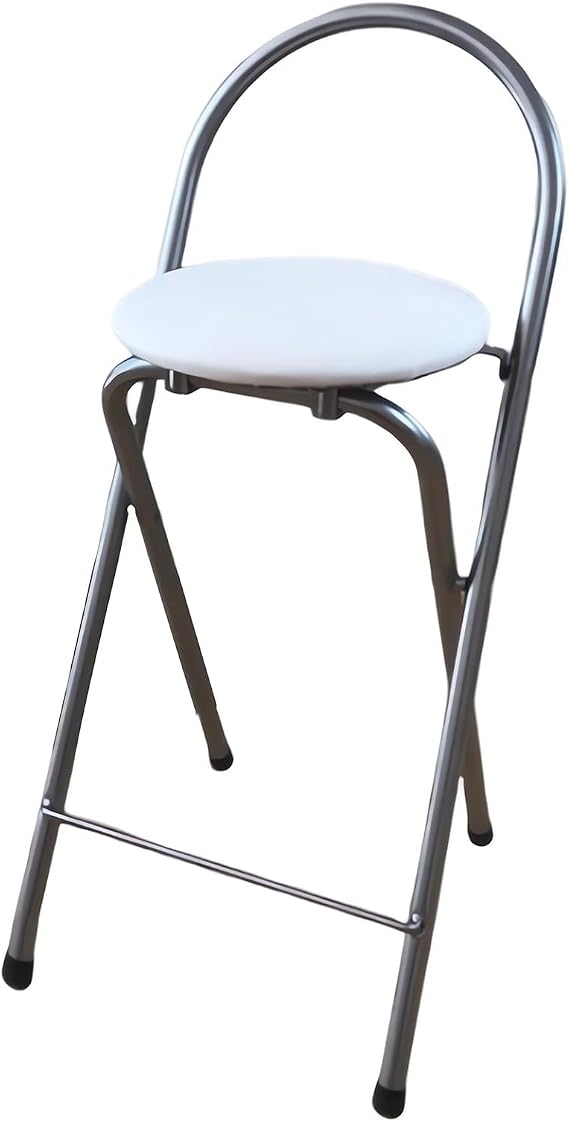 Practical Folding Bar Stool 55cm Height Counter Stool for Indoor & Outdoor Use Bei-Silver Space-Saving Design Portable & Lightweight Ideal for Home & Patio