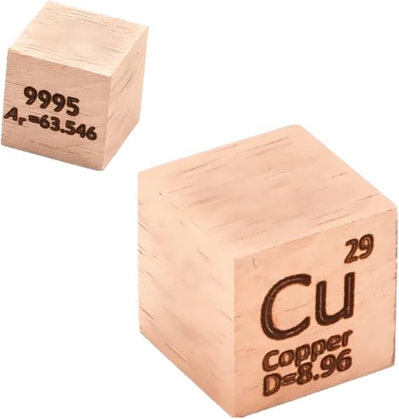 0.39" Element Cube Pure 10mm Density Cube for Element Collection Periodic Table Hunter, and More (0.39", Copper)