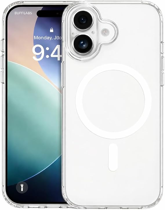 Coverzone İphone 16 Plus İle Uyumlu Yüksek Kalite Kablosuz Şarj Özellikli Silikon Telefon Kılıfı Şeffaf, Wireless Magsafe ile uyumlu Silikon Kapak Şeffaf