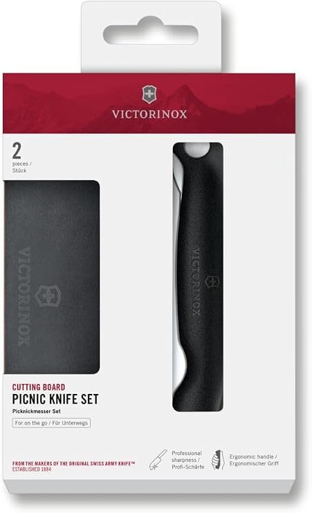 Victorinox 6.7193F Kesme Tahtası ve Katlanır Bıçak Set, Siyah