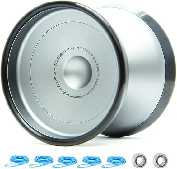 Pro Yoyo - Metal Professional Yo Yo for Advanced Tricks | Modern unresponsive yoyo with strings and spare premium ball bearing for extra long spins. Includes SkillAddicts yo yo app