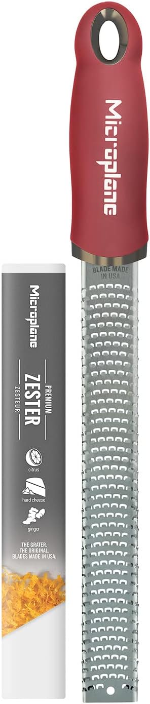 Microplane Narenciye meyveleri, parmesan, zencefil, çikolata ve hindistan cevizi için ince paslanmaz çelik bıçaklı Zester mutfak rendesi - ABD'de üretilmiştir