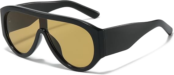 Long Keeper Oversized Pilot Sunglasses for Women Men Retro 70s Large Square Sunglasses Vintage Flat Top Chunky Sun Glasses UV400 Protection