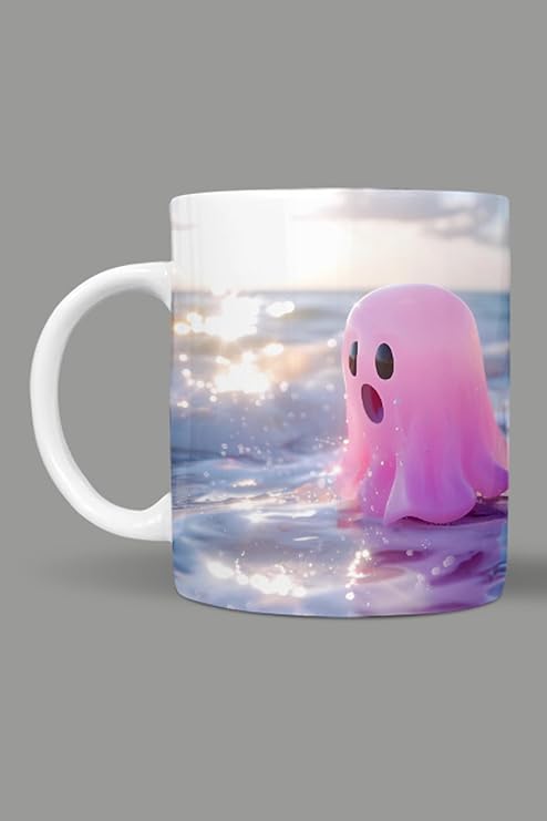 Sevimli Hayaletler Temalı Kupa, 330 ml, Beyaz, Seramik FIZELLO-MUG-621-cute-ghost FIZELLO-MUG-621-cute-ghost