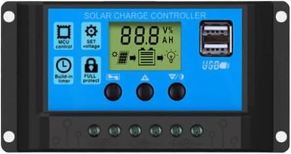 ソーラーチャージコントローラー 100w 12v 24v 防水ソーラー発電機充電コントローラー風力発電機レギュレーター風車コントローラー10a