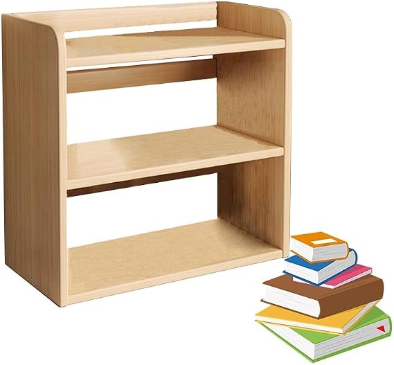 Desktop Organizer Shelf Wooden For Computer Desk, Open Desk Storage Bookshelf, Countertop Organizer Over Rack For Home Office(Natural,68x20x65cm)